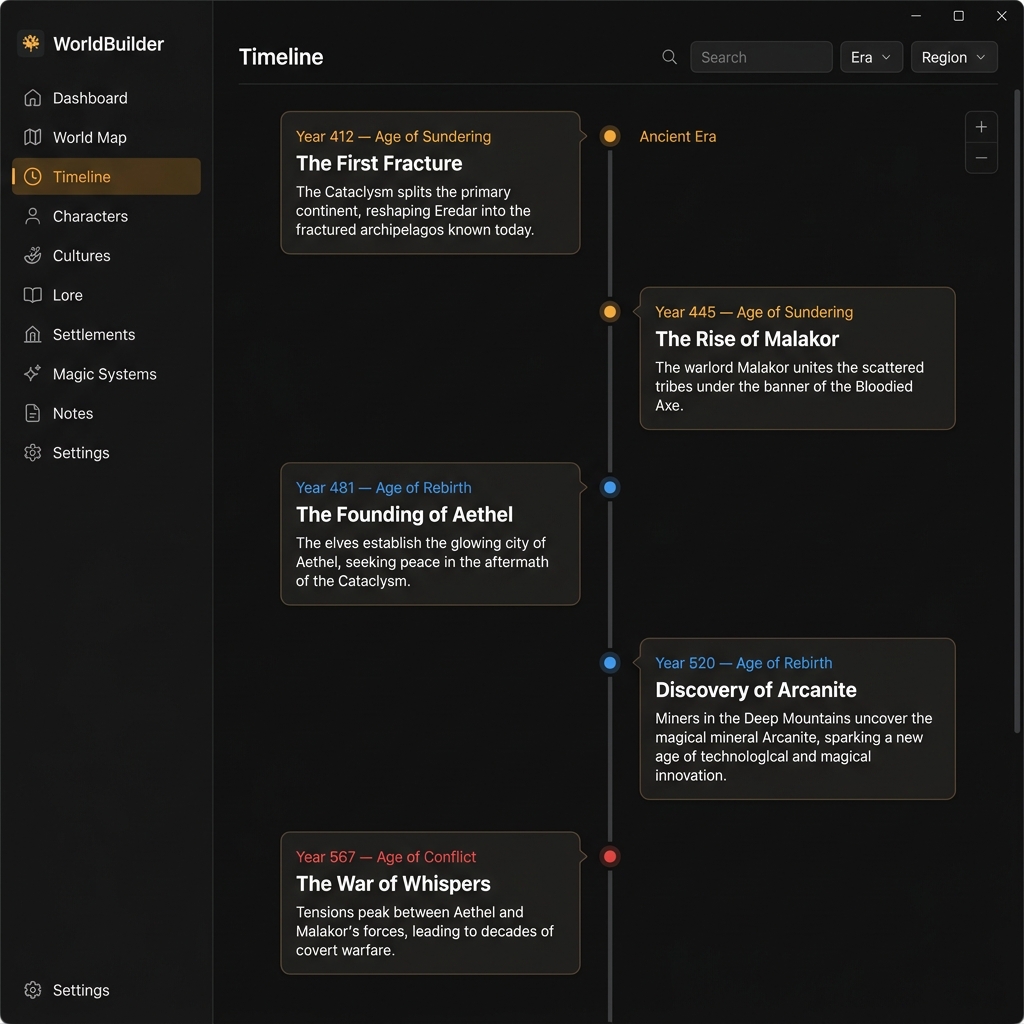 Timeline view